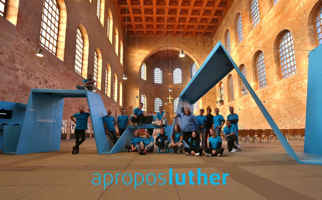 aproposluther installation with some of the team members